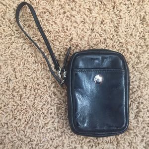 Black patent Coach wristlet